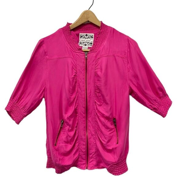 Vintage Y2K Wet Seal Short Sleeve Bomber Jacket‎ Women’s Sz XL - Picture 1 of 8